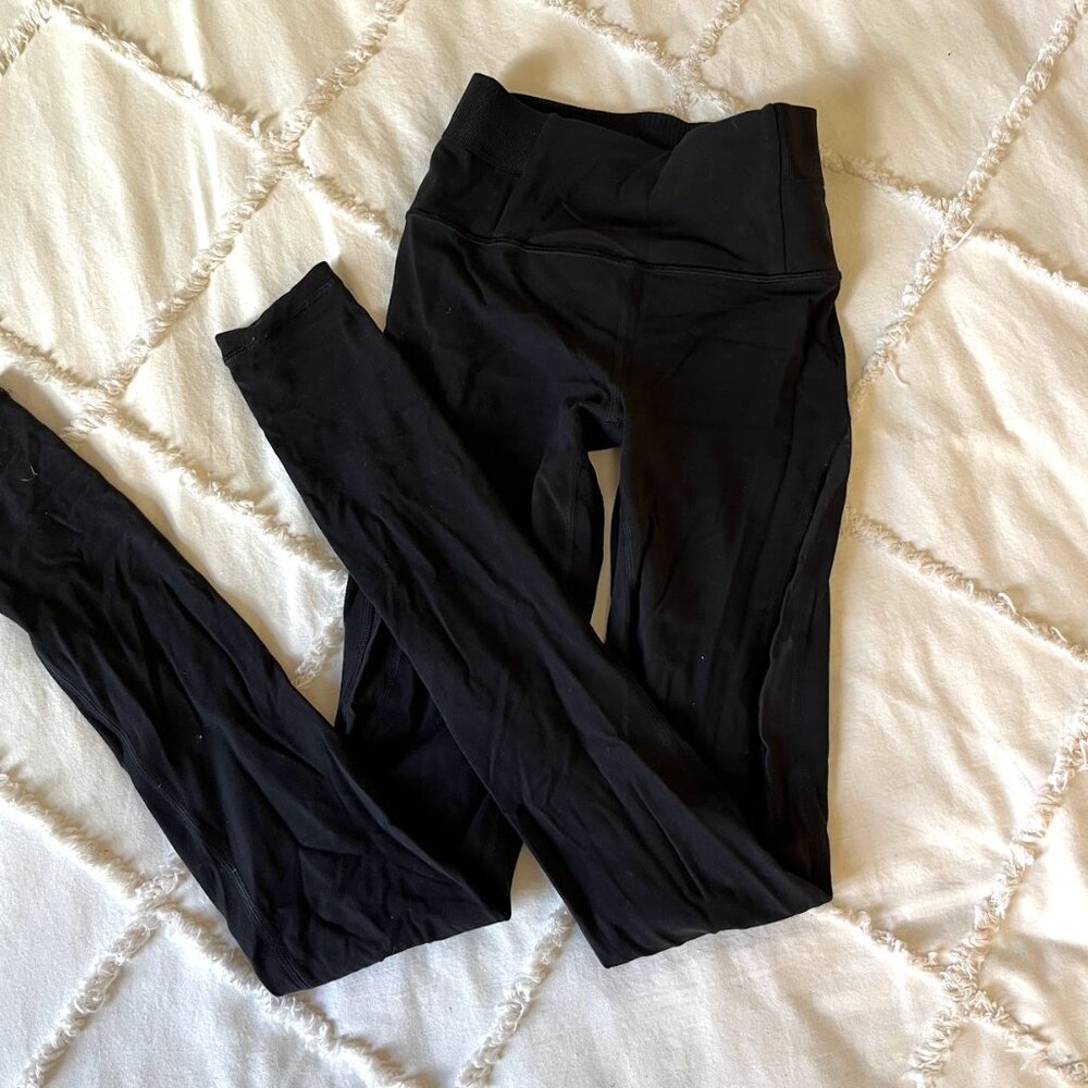 Athleta Black Mesh Thigh Cutout Leggings - Size XXS